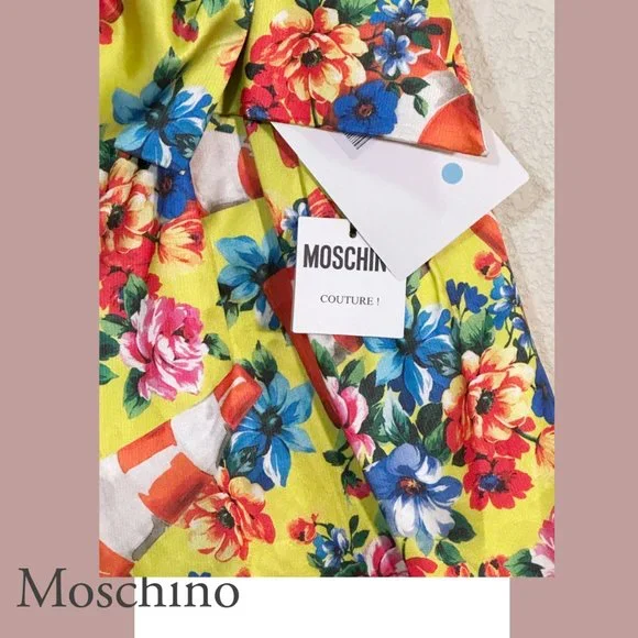 NEW! MOSCHINO COUTURE Rare 'Runway' Flower & Cone Dress, Sz 40 Italian (US 4) - Picture 6 of 11